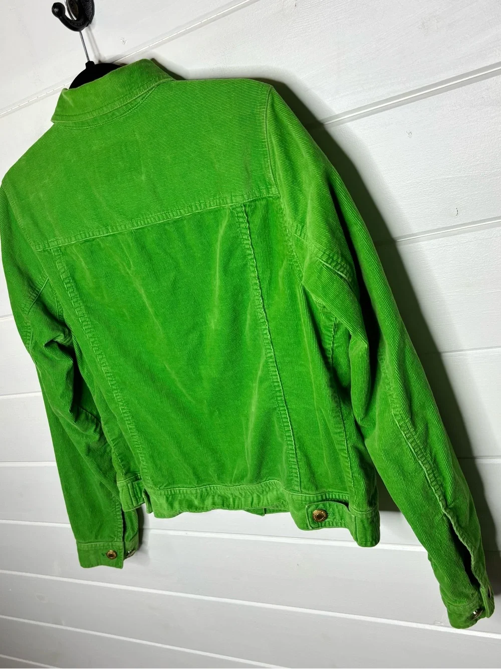 Lauren Jeans Co. Lime Green Corduroy Jacket Size M Gold Buttons 100% Cotton - Picture 8 of 15